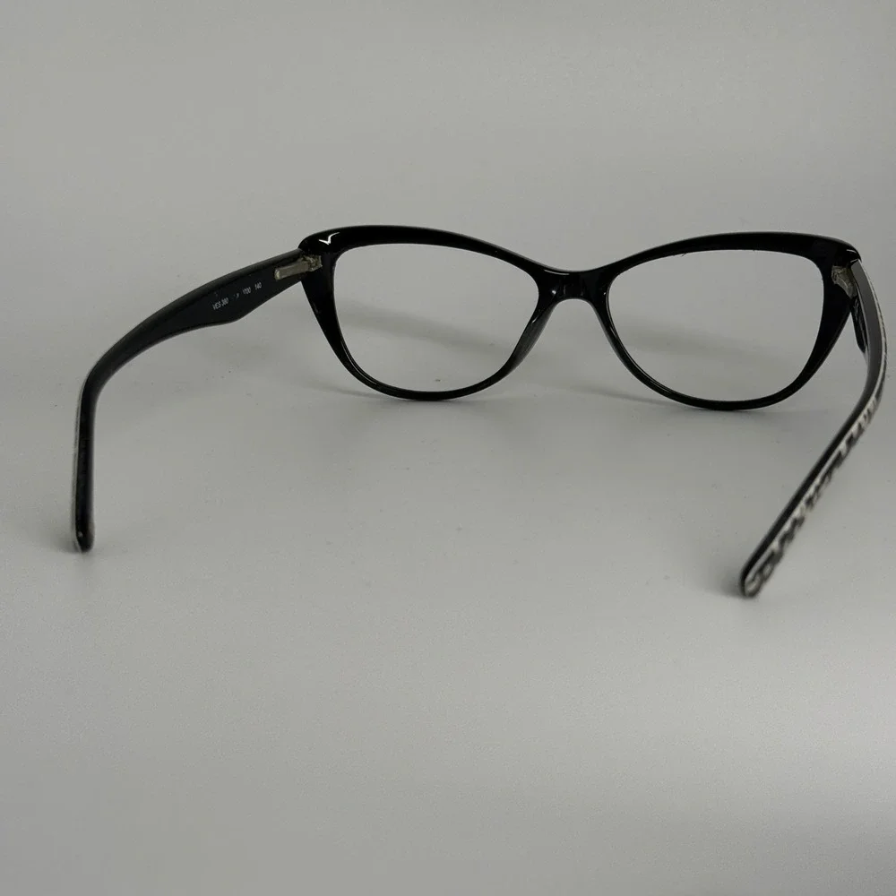 Escada VES‎ 380 0700 140 Black Cat Eye Eyeglasses Frames Polka Dot Arms Italy